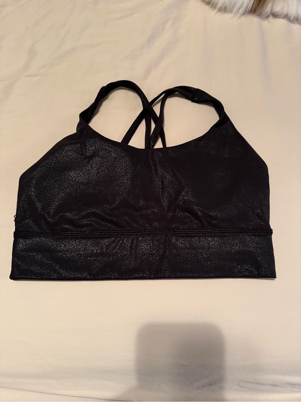 lululemon athletica Black foil energy bra long line size 8